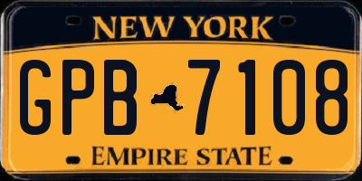 NY license plate GPB7108