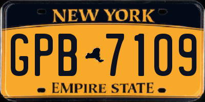 NY license plate GPB7109