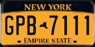 NY license plate GPB7111
