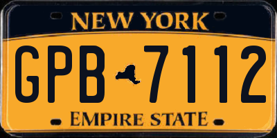 NY license plate GPB7112