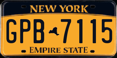 NY license plate GPB7115