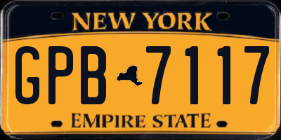 NY license plate GPB7117