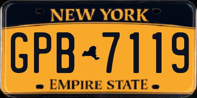 NY license plate GPB7119