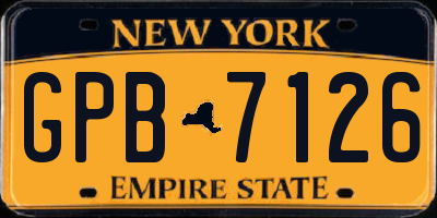 NY license plate GPB7126