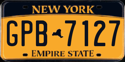 NY license plate GPB7127