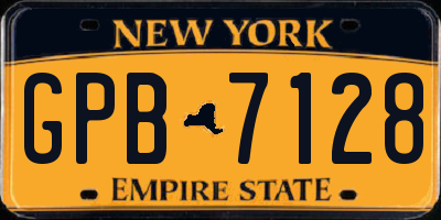 NY license plate GPB7128