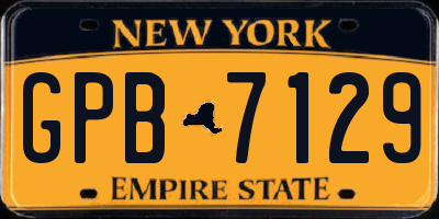 NY license plate GPB7129