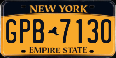 NY license plate GPB7130