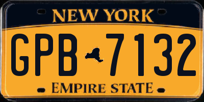 NY license plate GPB7132