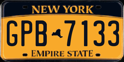 NY license plate GPB7133