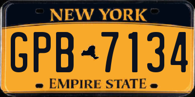 NY license plate GPB7134