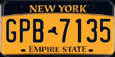 NY license plate GPB7135