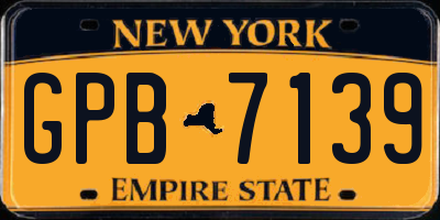 NY license plate GPB7139