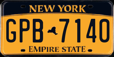 NY license plate GPB7140