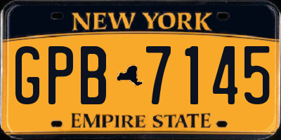 NY license plate GPB7145