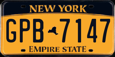 NY license plate GPB7147