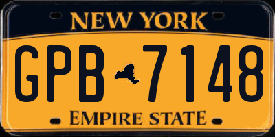 NY license plate GPB7148