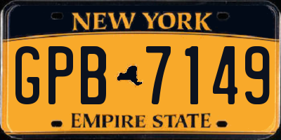NY license plate GPB7149