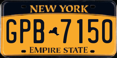 NY license plate GPB7150
