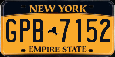 NY license plate GPB7152