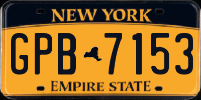 NY license plate GPB7153