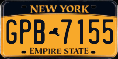 NY license plate GPB7155