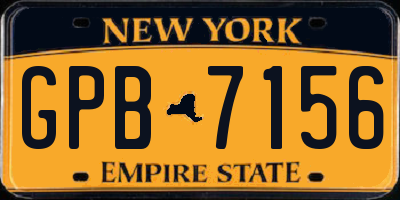 NY license plate GPB7156