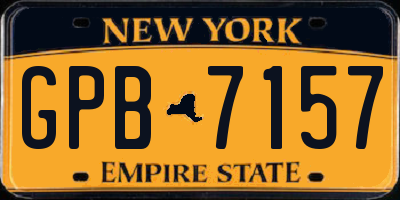 NY license plate GPB7157