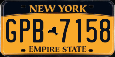 NY license plate GPB7158