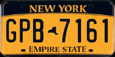 NY license plate GPB7161
