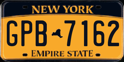 NY license plate GPB7162