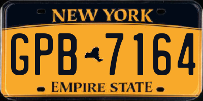 NY license plate GPB7164