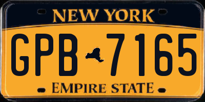 NY license plate GPB7165