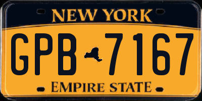 NY license plate GPB7167