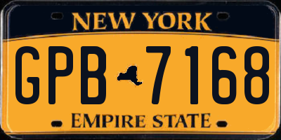 NY license plate GPB7168