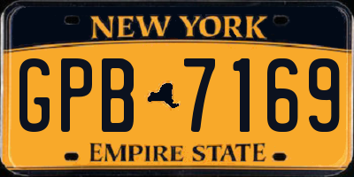 NY license plate GPB7169