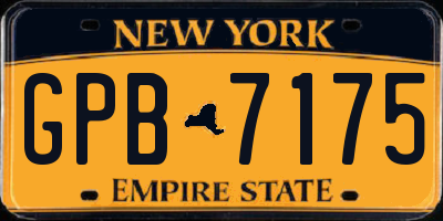 NY license plate GPB7175