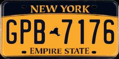 NY license plate GPB7176