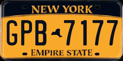 NY license plate GPB7177