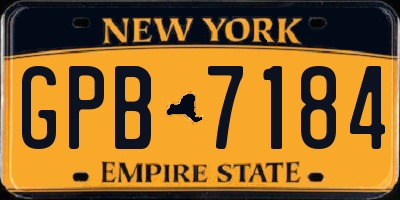 NY license plate GPB7184