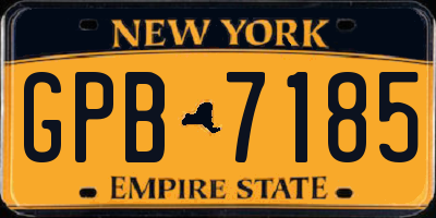 NY license plate GPB7185