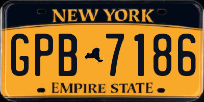 NY license plate GPB7186