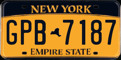 NY license plate GPB7187