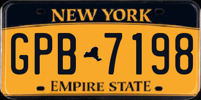 NY license plate GPB7198