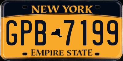 NY license plate GPB7199