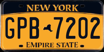 NY license plate GPB7202