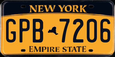 NY license plate GPB7206