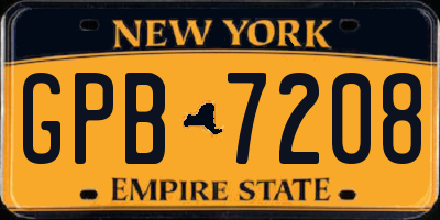 NY license plate GPB7208