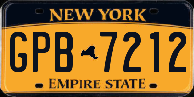 NY license plate GPB7212