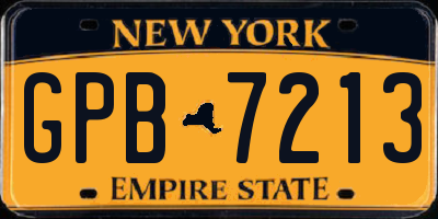 NY license plate GPB7213